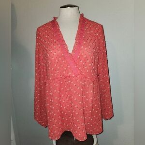 Large Matilda Jane red floral shirt